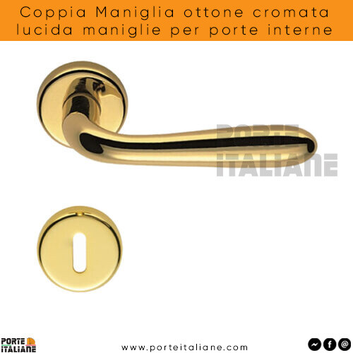 Coppia maniglia ottone cromata - coppia,