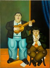 FERNANDO BOTERO - Quadro OPERA SU TELA Riproduzione "The Musicicians" cm 120x90