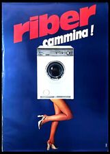 1980ca * Manifesto, Maxi Poster "RIBER Lavatrice, Cammina - OKAY, Industrie Graf