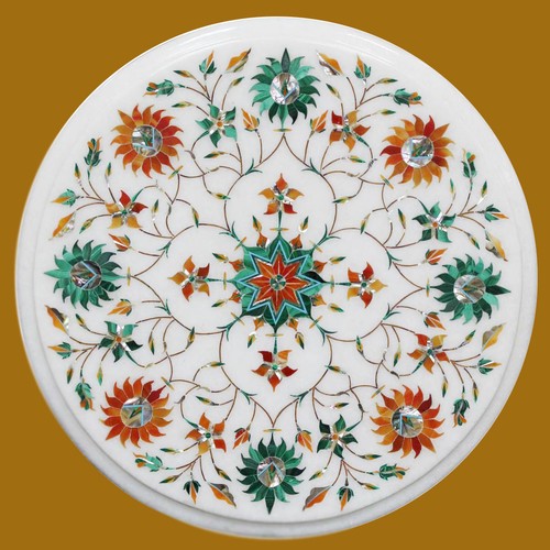 Marble coffee table floral - 12",