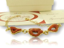 Bracciale da Donna con Corallo di Argento 925 Braccialetto PL in Oro 18 kt e 750