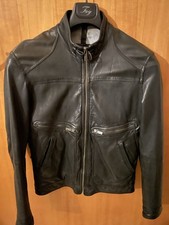 Giubbotto Giacca Pelle Nero Massimo Dutti Taglia S