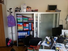 Mobile ante scorrevoli vetro sabbiato cm.200x51x163h metallizzato e nero 