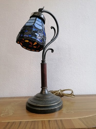 Lampada tavolo ottone legno - ottone,