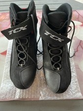 SCARPE MOTO TCX NERO ROSSO ALTA PRESTAZIONE, SUOLA IN GOMMA ANTISCIVOLO T. 44