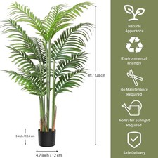 Pianta Finta Palma Tropicale 120cm Vaso Incluso Decorazione per Casa e Giardino