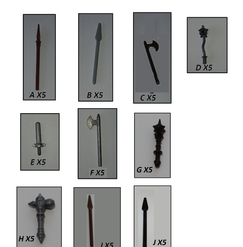 Arme minifigurine lot - arme, 5