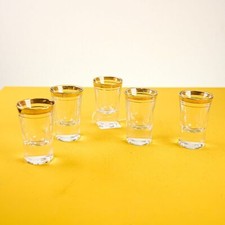 bicchierini da liquore vintage bordo dorato