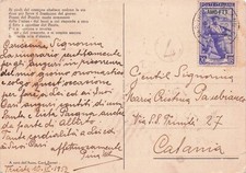 B739) FRANCOBOLLO LA SCIABICA AMG FTT SU CARTOLINA ROMA OBELISCO ILLUSTRATA