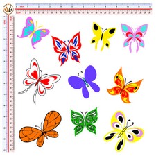 farfalle buttefly sticker adesivi auto moto tuning helmet print pvc 10 Pz.