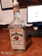 rara vintage vecchia bottiglia vuota di BOURBON WHISKEY JIM BEAM fine anni 60