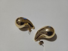 Orecchini colore oro a goccia grande in acciaio donna
