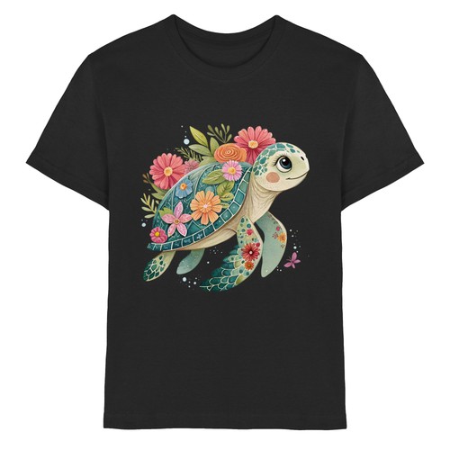 Shirt tartaruga con fiori - t-shirt,