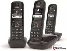 Telefono Cordless Gigaset AS690 TRIO Vivavoce Rubrica Black List Tasti Grandi