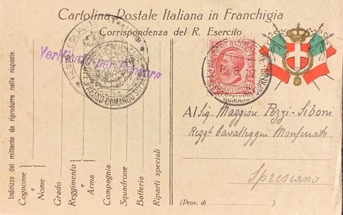 Cartolina ww1 corrispondenza - ww1,