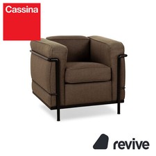 Cassina Le Corbusier LC 2 Poltrona In Tessuto Marrone