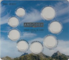 CARTELLA PER MONETE ANDORRA 2015 EURO € VUOTO FOLDER BU SET EMPTY COFFRET 
