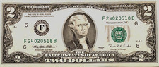 RARISSIMA CARTA MONETA  TWO DOLLARS serie 1995 JEFFERSON. F 24020518 B