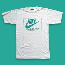Nike Oregon USA Vintage 80s Single stitch t shirt white size M Made Italy