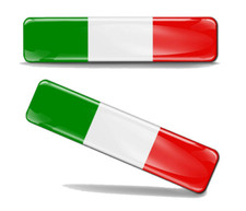 2 Adesivi sticker 3d italy italia flag bandiera auto e moto resinati adesivo r35
