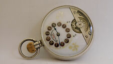 Orologio da tasca argento Funziona HEBDOMAS 8 days silver pocket watch work A316
