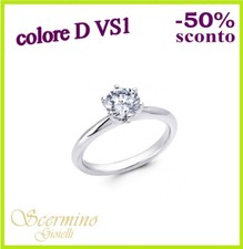 ANELLO SOLITARIO ORO BIANCO