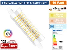 UNIVERSO LAMPADINA LED R7S 19W TUBOLARE 118MM SMD 2500 LUMEN 3000K 4000K-6500K