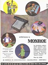 PUBBLICITA' 1953 MONROE CALCOLATORE ADDIZIONATRICE PROFESSIONI GALLO POMI 