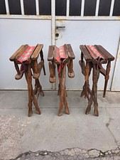 Gruppo N. 3 sedie pieghevoli da regista con stoffa anni '70