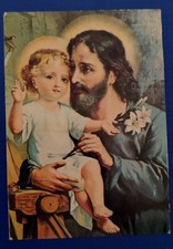 Raro Santino  Grande Formato San GIUSEPPE con Preghiera 