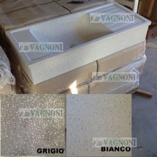 Lavandino lavello acquaio pilozzo in graniglia di marmo cemento cm 115 pietra