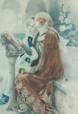 DONNE MEDIEVALI. ACQUERELLO SU