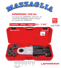 ROTHENBERGER FILIERA ELETTRICA PORTATILE SUPERTRONIC 1250 SET Ø 1/2 a 1.1/4"