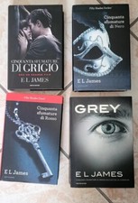 Trilogia 50 CINQUANTA SFUMATURE DI GRIGIO, NERO, ROSSO E GREY di E. L. James.