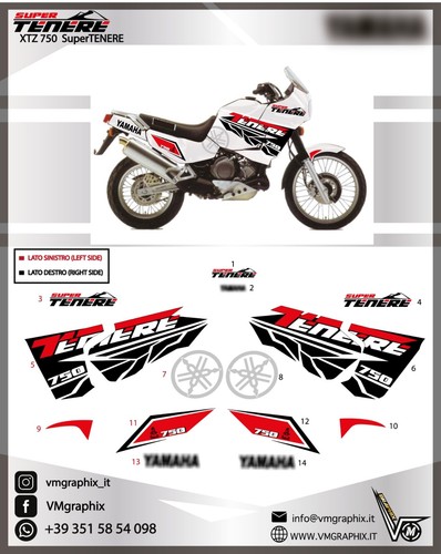 Adesivi xtz 750 supertenere - 750, xt