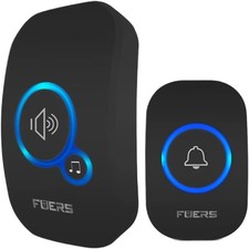 Campanello senza Fili Nero 50m 32 Melodie LED Resistente a Raggi Infrarossi Fade