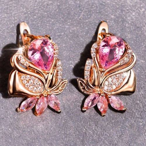 Orecchini oro rosa - , cristallo
