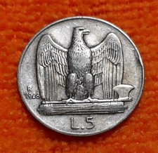 REGNO V.E. III° 5 LIRE 1928