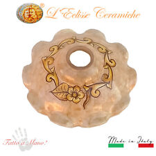 LAMPADARIO IN CERAMICA ARTISTICA DI VIETRI E TRAFORATO A MANO BAROCCO BEIGE