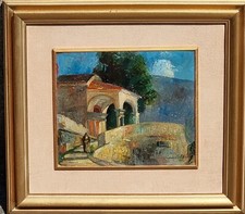 Luigi Boffa Tarlatta ( Rialmosso BI 1889-1965) Chiesetta Alpina con figura 1926 