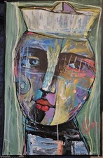 Acrylic On Cardboard   By