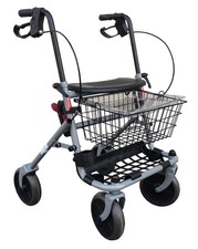 Deambulatore Rollator Pieghevole a 4 Ruote con Freni e Seduta