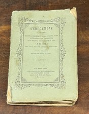 1852, L'educazione d'oggidì, Cav. Abate Antonio Fontana, Ticino, Como, Brescia