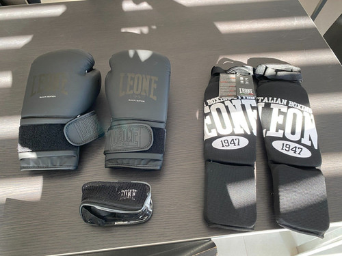 Kit boxe leone1947 nero 10oz - boxe,