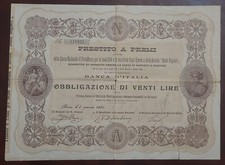 Obbligazione di 20 lire della