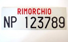 TARGA DUPLICATO RIMORCHIO