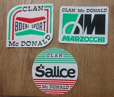 Set ADESIVI CLAN MC DONALD STICKER AUTOCOLLANT VINTAGE MARZOCCHI BOERI SALICE 