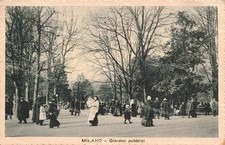 bb826 cartolina milano citta' giardino pubblico 1923