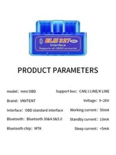ELM327 ADATTATORE OBD2 SCANNER DIAGNOSI AUTO OBD BLUETOOTH DIAGNOSTICA ANDROID
