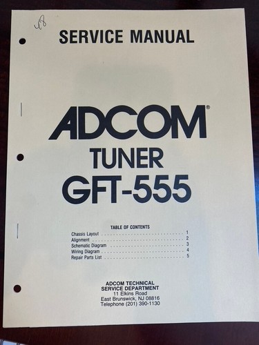 Adcom gft 555 - gft-555, tuner